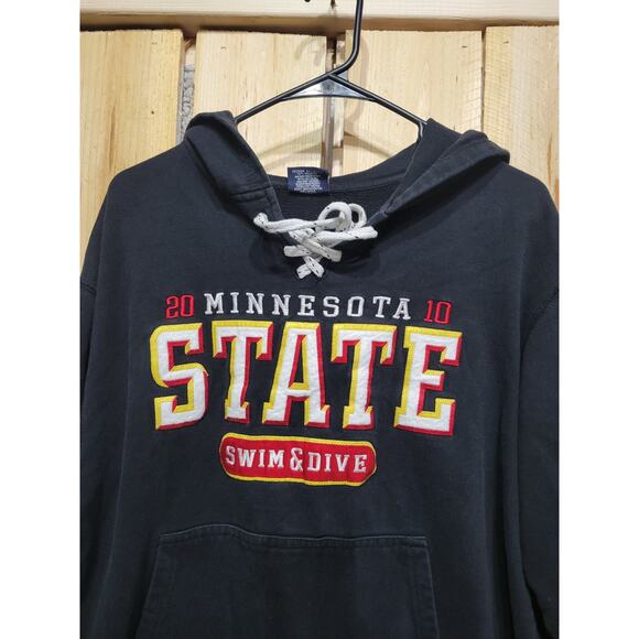 2010 Minnesota State University Swim & Dive Team Hoodie Mens Medium Black - Picture 2 of 8